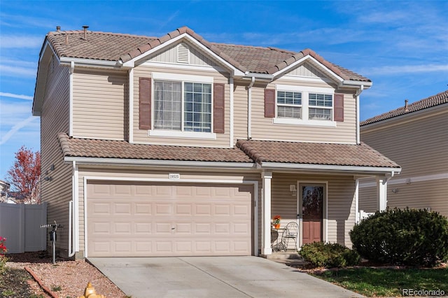 view of front facade featuring a garage