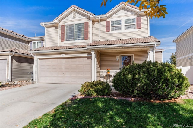 view of front of house with a garage