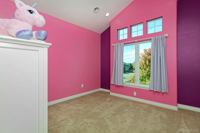14022 E Fair Pl, Centennial, CO 80111 - empty room with carpet, baseboards, high vaulted ceiling, and recessed lighting