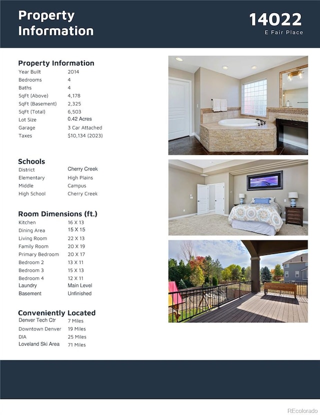 14022 E Fair Pl, Centennial, CO 80111 - view of marketing collateral with multiple images