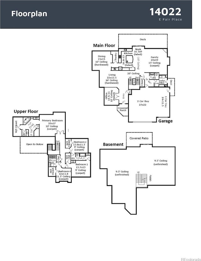 14022 E Fair Pl, Centennial, CO 80111 - home floor plan