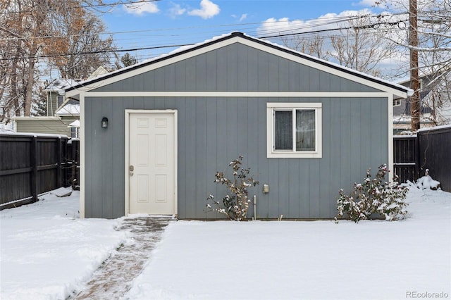 view of snow covered structure