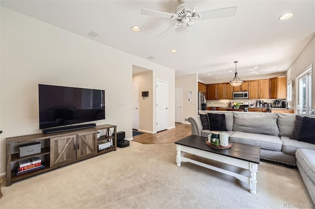 3744 Gypsum Ct, Superior, CO 80027 - living area with recessed lighting, ceiling fan, and baseboards
