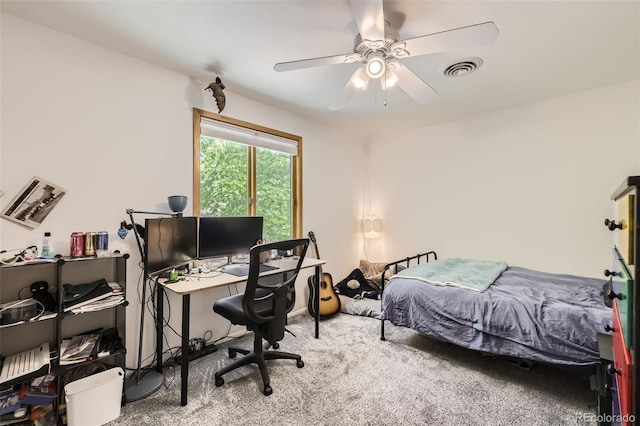800 Illinois St Unit 1, Golden, CO 80401 - carpeted bedroom with a desk and ceiling fan
