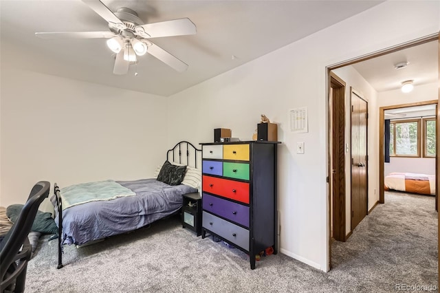 800 Illinois St Unit 1, Golden, CO 80401 - carpeted bedroom with baseboards and a ceiling fan