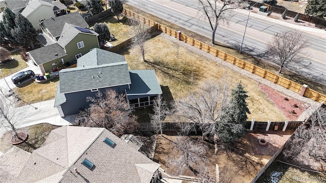 aerial view with a residential view