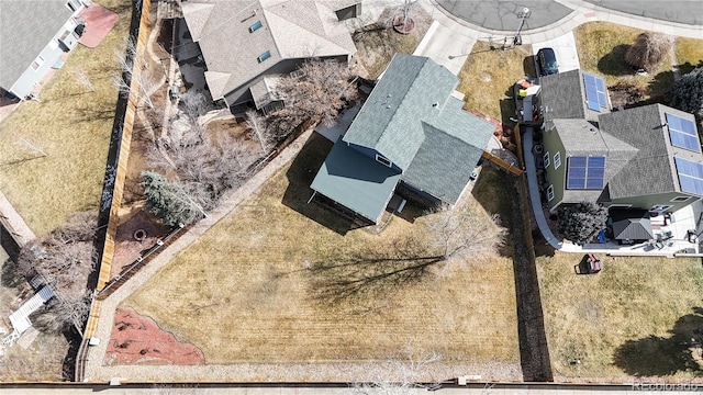 aerial view with a residential view