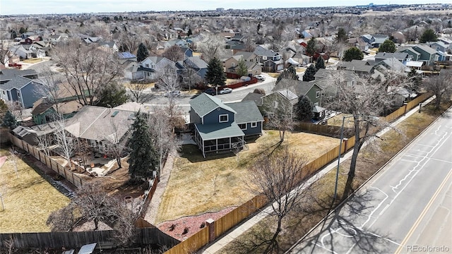 bird's eye view featuring a residential view