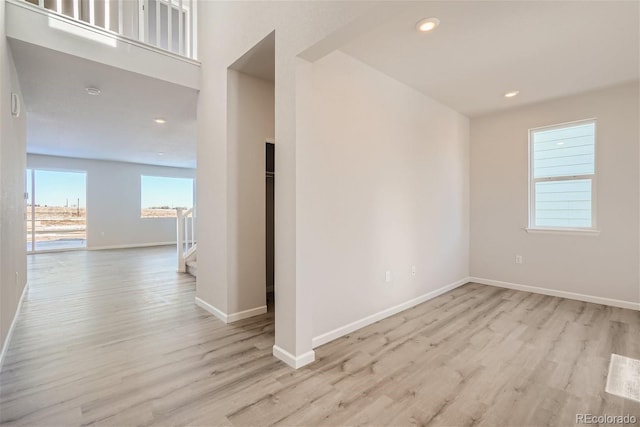 empty room featuring light hardwood / wood-style flooring