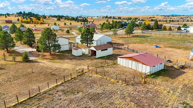 aerial view with a rural view