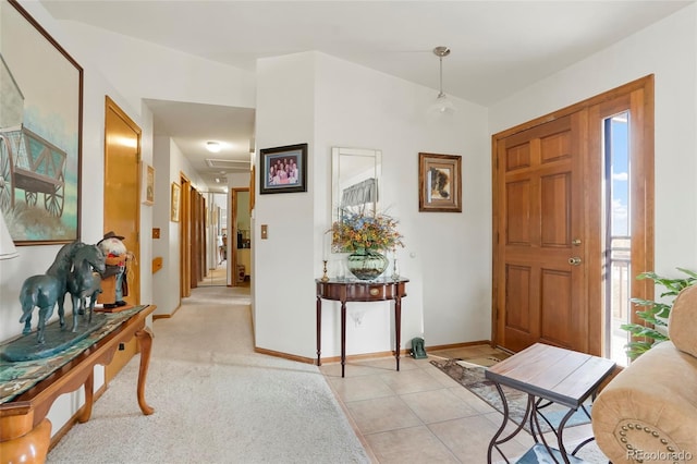 view of carpeted entryway