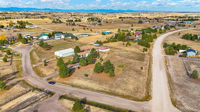 aerial view with a mountain view