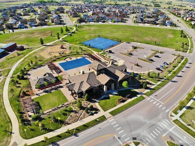 aerial view with a residential view