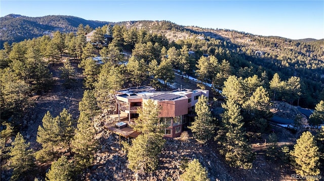 bird's eye view with a mountain view