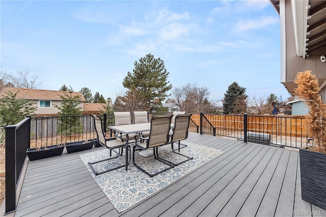 deck featuring outdoor dining space