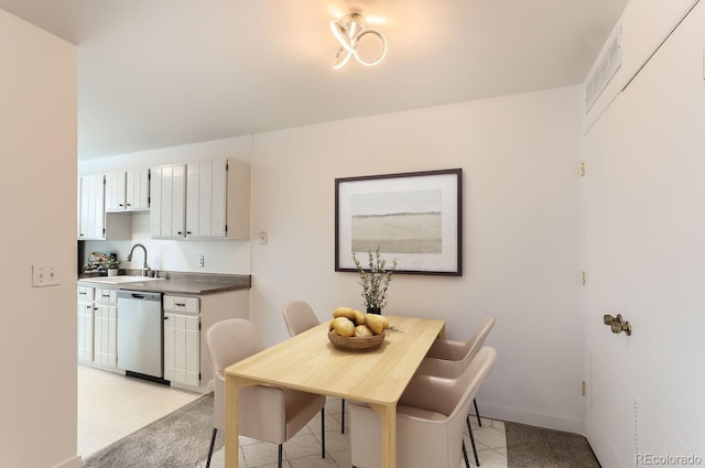 dining area with sink