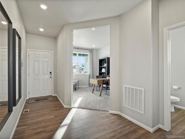 entryway featuring dark hardwood / wood-style flooring