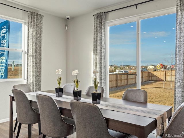 dining area featuring hardwood / wood-style floors