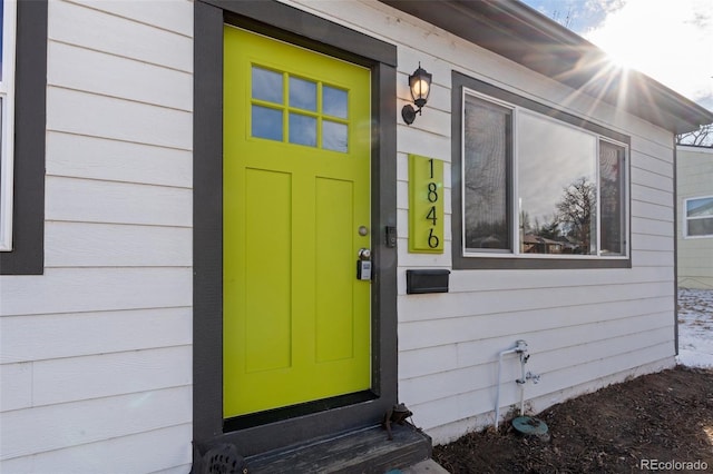 view of doorway to property