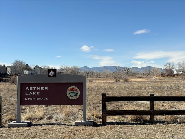 exterior space featuring a mountain view