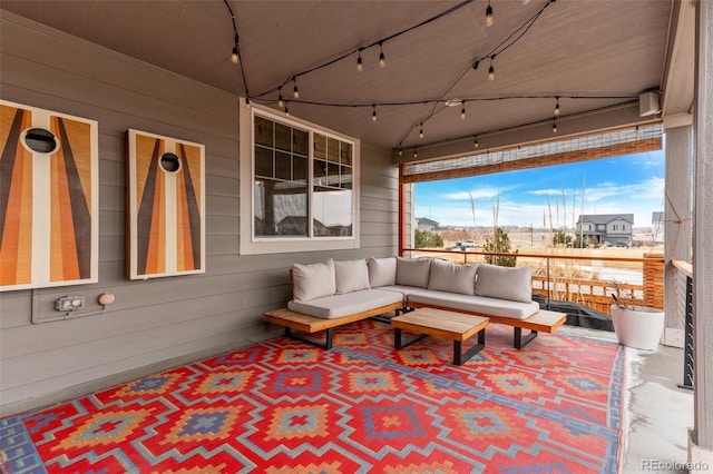 view of patio featuring an outdoor living space