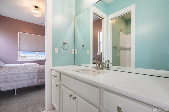 19751 Good Life Vw, Calhan, CO 80808 - bathroom with healthy amount of natural light, vanity, connected bathroom, and a shower
