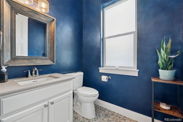 19751 Good Life Vw, Calhan, CO 80808 - bathroom featuring baseboards, vanity, toilet, and tile patterned floors