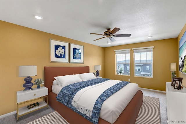 3429 Hardin St, Castle Rock, CO 80109 - carpeted bedroom featuring baseboards, recessed lighting, and ceiling fan