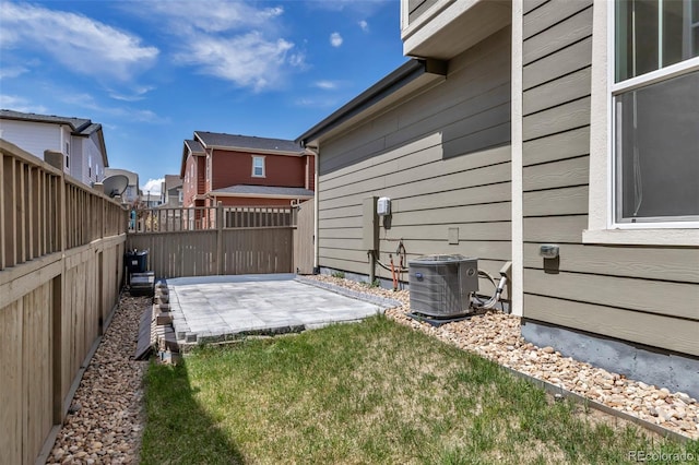 3429 Hardin St, Castle Rock, CO 80109 - fenced backyard with cooling unit and a patio