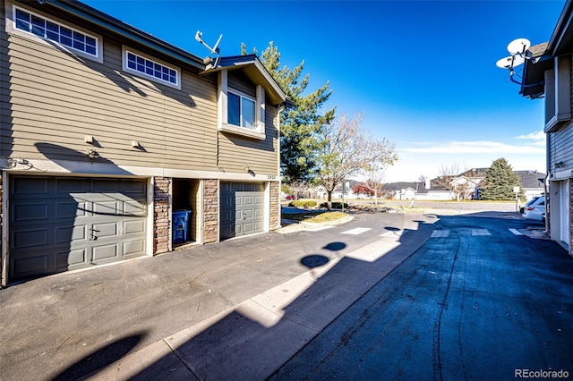 exterior space featuring a garage