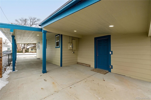 view of patio with a carport