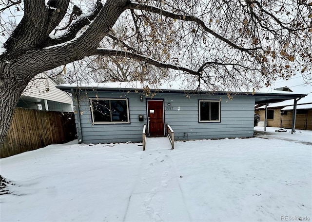 view of front of home