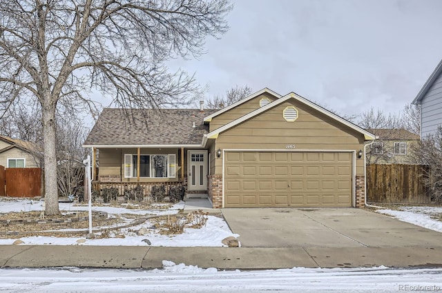 view of front of home with a garage