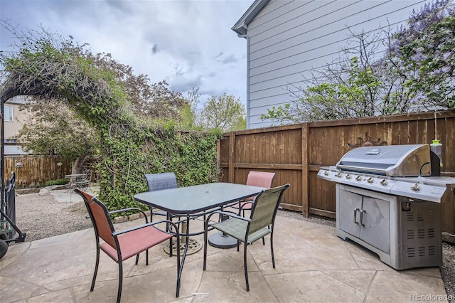 view of patio / terrace with a grill