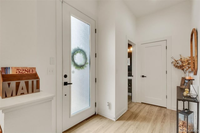 entryway featuring light wood-type flooring