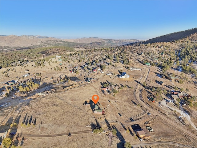 aerial view featuring a mountain view