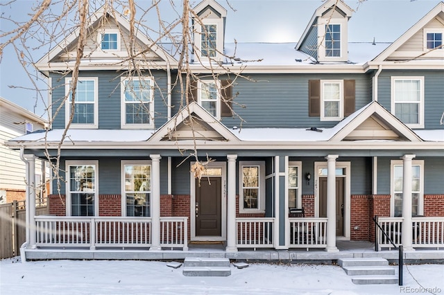 view of front of property with a porch