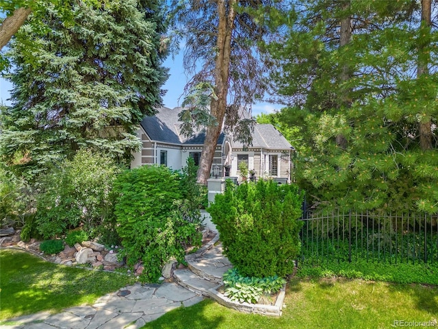 view of front of property with fence