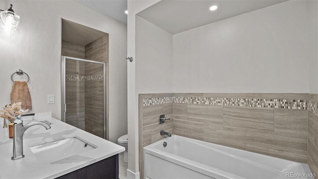 434 Clear Creek Dr, Grand Junction, CO 81504 - bathroom with a bath, a stall shower, and double vanity