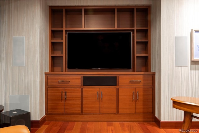 unfurnished living room featuring light hardwood / wood-style floors