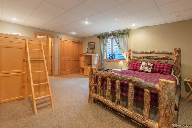 291 County Road 452, Grand Lake, CO 80447 - bedroom with carpet floors, a paneled ceiling, and recessed lighting