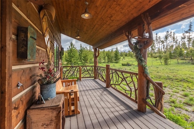 291 County Road 452, Grand Lake, CO 80447 - wooden terrace featuring a yard