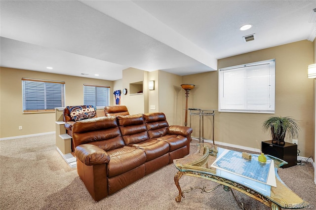 view of carpeted living room