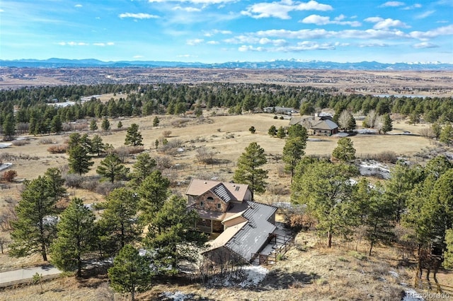 aerial view featuring a mountain view