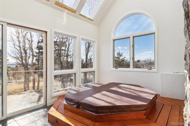 bedroom featuring vaulted ceiling