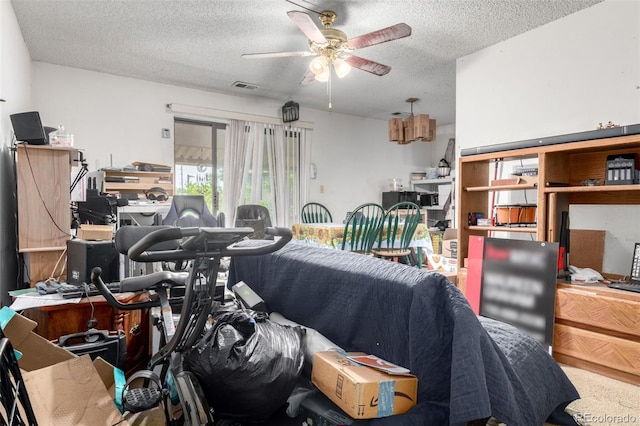 2201 Sable Blvd Unit 1003, Aurora, CO 80011 - living room with a textured ceiling and ceiling fan