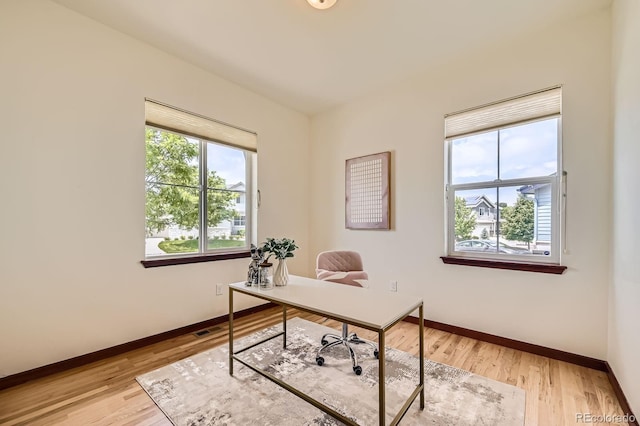 2150 Wagon Way, Louisville, CO 80027 - office area with baseboards and light wood-type flooring