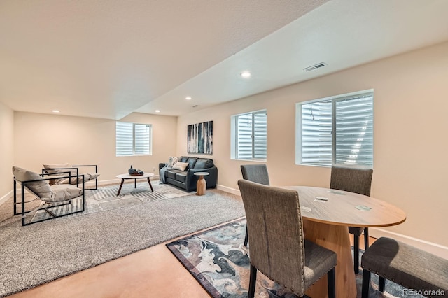 2150 Wagon Way, Louisville, CO 80027 - dining room featuring baseboards, carpet floors, and recessed lighting
