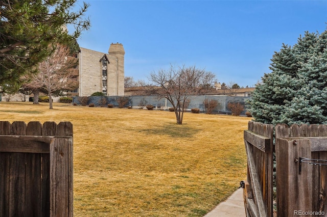 view of yard with fence