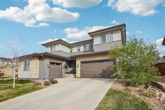 13960 Box Turtle Loop, Parker, CO 80134 - prairie-style house with fence, an attached garage, and driveway